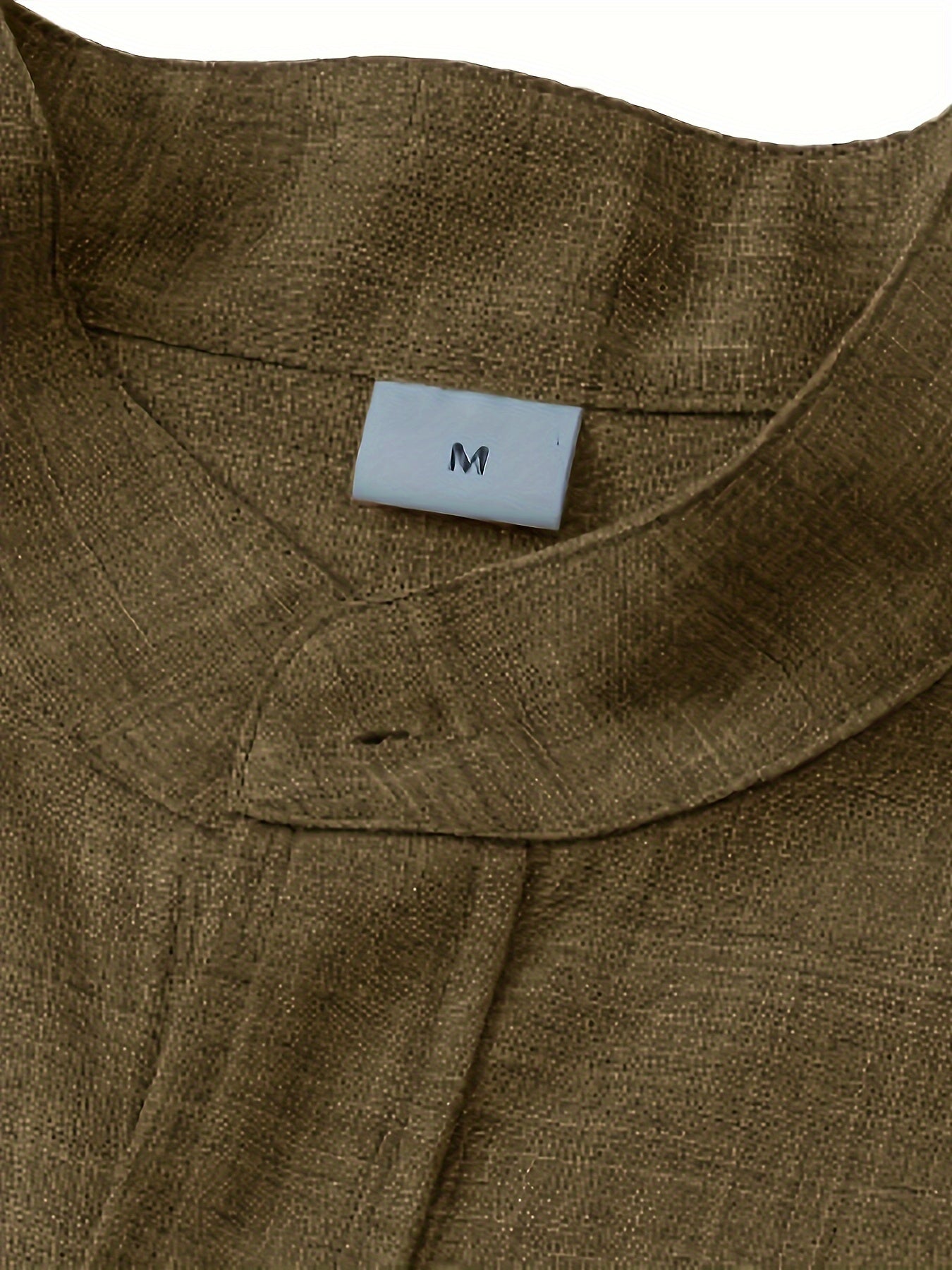 Solid Color Men's Short Sleeve Stand Collar Shirt, Men's Casual Button Up Shirt For Summer Outdoor