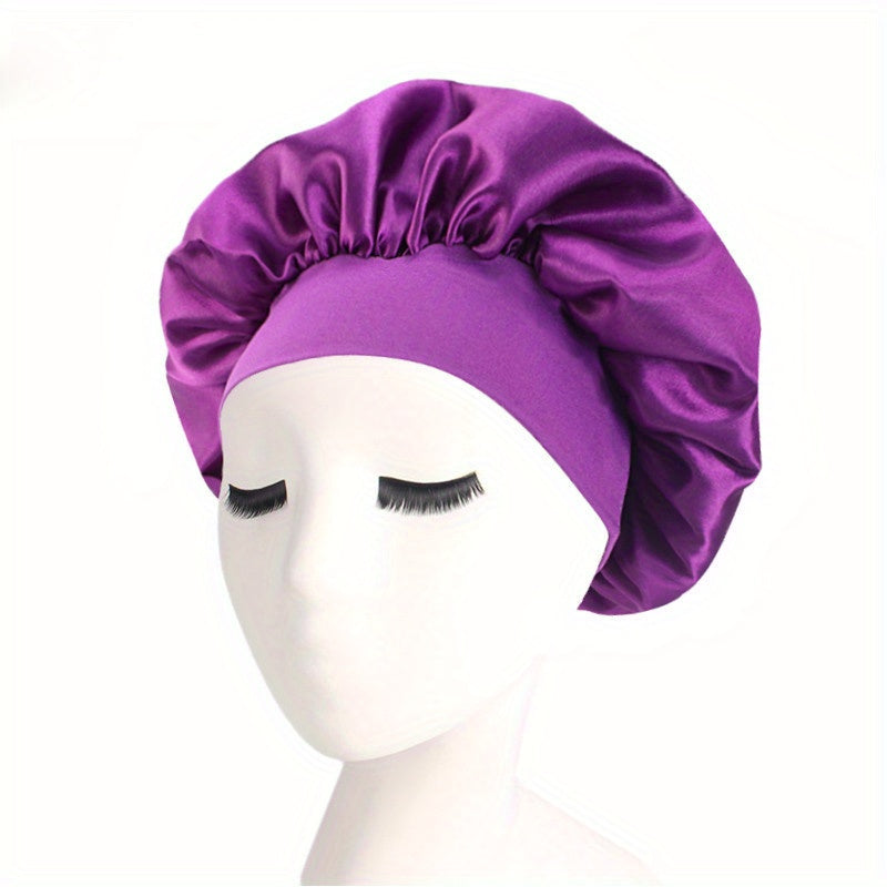 Sleep Bonnet, Soft Silk Bonnet With Elastic Band For Curly Hair, Satin Bonnet For Women Sleep Hair Care, Breathable Silk, Seven Colors Available 1piece Luxury Shower Cap For Women
