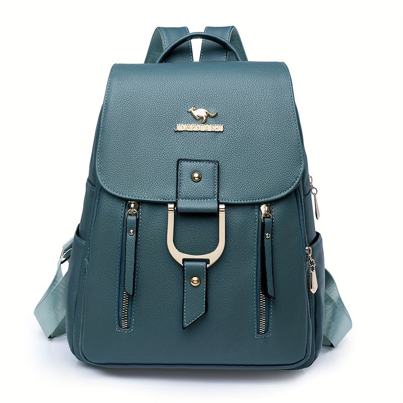 Women'S Large Capacity Nylon Backpack, Casual Style, Non-Washable, Adjustable Strap, Zip Closure, Polyester Lining, Carved Detail, Versatile for Daily Commute and Travel