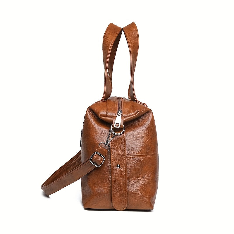 Women's Professional Tote Bag with Adjustable Shoulder Strap - Large Capacity Work Handbag, Zipper Closure, Purse for Office, Travel, Everyday - Available in Brown, Black, Beige, Gray, Camel - KINGANT, Durable Polyester Linin