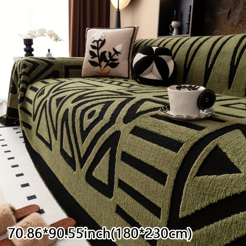 1pc Mirror Yi Thick Plush Sofa Cover - All-Season Pet-Friendly One-Piece Design, Anti-Slip &, Machine Washable Soft Short Fur Fabric, Fit for 3/2/4-Seater & Sectional Sofas, Contemporary Home Decor, Sectional Sofa Cover, Mode
