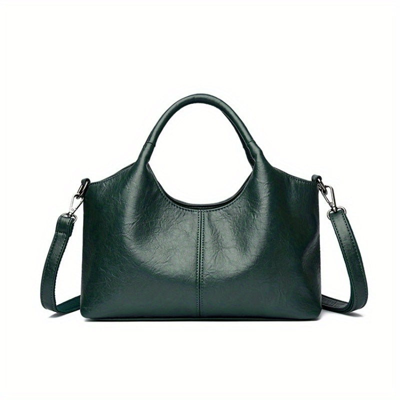 Women'S Stylish Black Leather Tote Bag - Large Capacity, Multi-Compartment Design with Zipper Closure, Perfect for Work, Travel, and Everyday Use, Travel Tote Bag | Versatile Shoulder Bag | Durable Zipper Closure, Large Tote