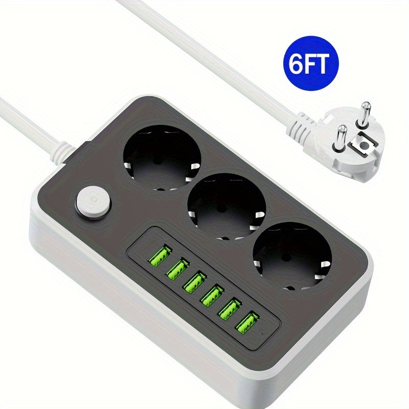 The New Multifunctional Power Board/socket For 2024, With One Power Board Equipped With (3AC+6USB-A), One Main Switch, And A 1.5 Meter Long Power Extension Wire, Is Designed For Various Usage Scenarios Such As Home, Office, K