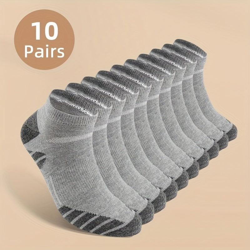 10 Or 20 Pairs of Men'S Odor-Resistant, Sweat-Absorbing Low-Cut Socks, Comfortable And Breathable, Suitable for Daily And Outdoor Wear, Perfect for All Seasons, Sweat-Resistant