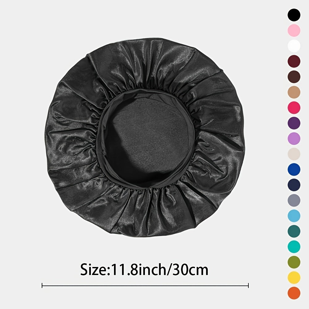 Sleep Bonnet, Soft Silk Bonnet With Elastic Band For Curly Hair, Satin Bonnet For Women Sleep Hair Care, Breathable Silk, Seven Colors Available 1piece Luxury Shower Cap For Women