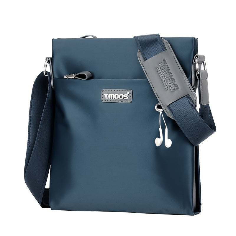 TMOOS Men'S Oxford Fabric Crossbody - Navy & Adjustable Strap, Golden-Tone Hardware, Zipper Closure, Lining, Casual Business Backpack for Everyday Use