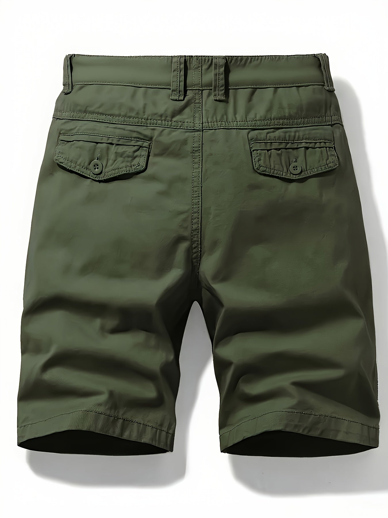 Two-Piece Set, Men's Solid Color Outdoor Casual Comfortable Breathable Multi-Pocket Cargo Shorts