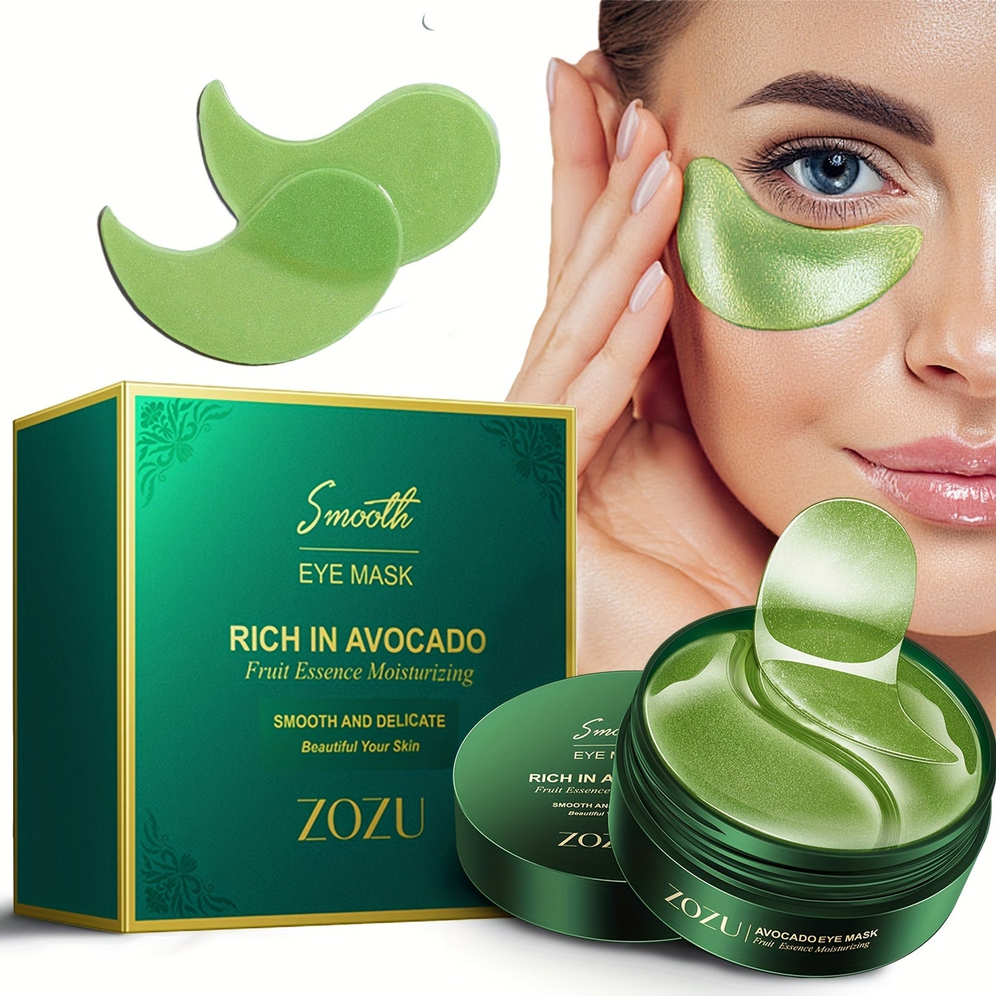 60pcs Moisturizing And Lifting Eye Masks For - Avocado And Golden Eye Patches For Firming And Tightening Under Eye Skin