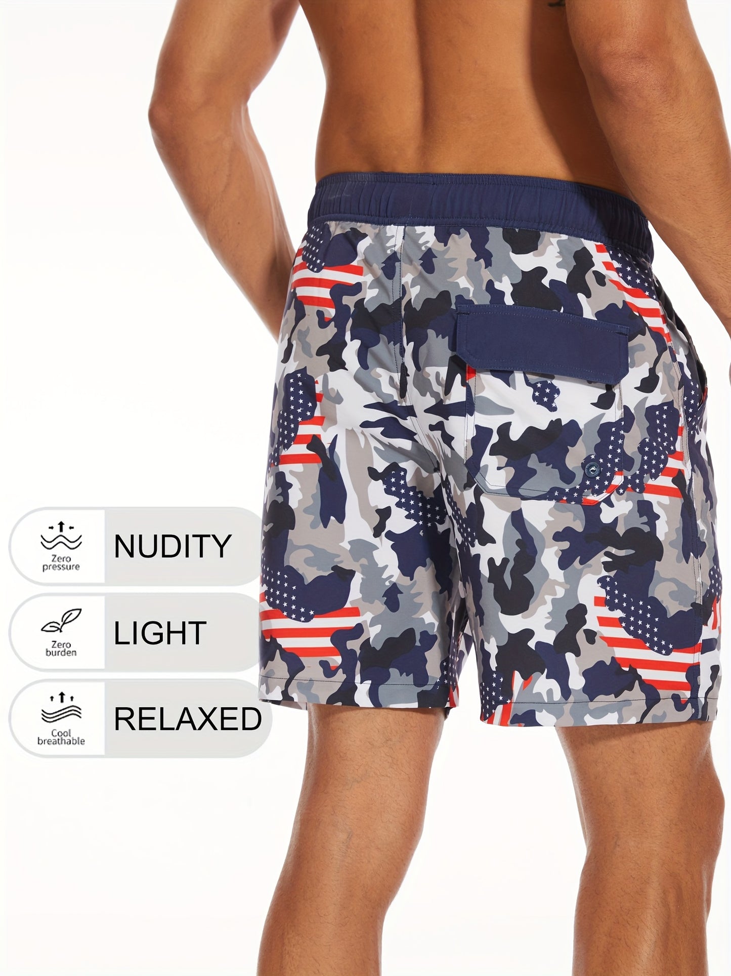Men's Quick-Dry Beach Shorts with Tropical Palm Tree & Palm Leaf Print - Breathable Stretch Fabric for Summer, Outdoor, Hiking, Swimming - Machine Washable Casual Athletic Shorts, Outdoor Activewear, Summer Shorts
