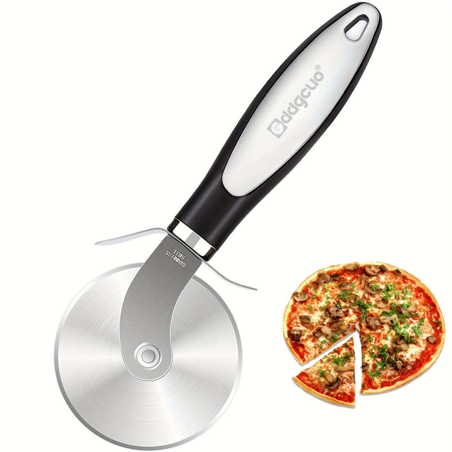 GDDGCUO Stainless Steel Pizza Cutter - Durable 430 Grade, Non-Slip Handle, Perfect for Even Slices, Ideal Baking Tool for Home and Professional Use, Pizza Slicing Tool | Ergonomic Handle | Durable Cutting Edge, Pizza Cutter