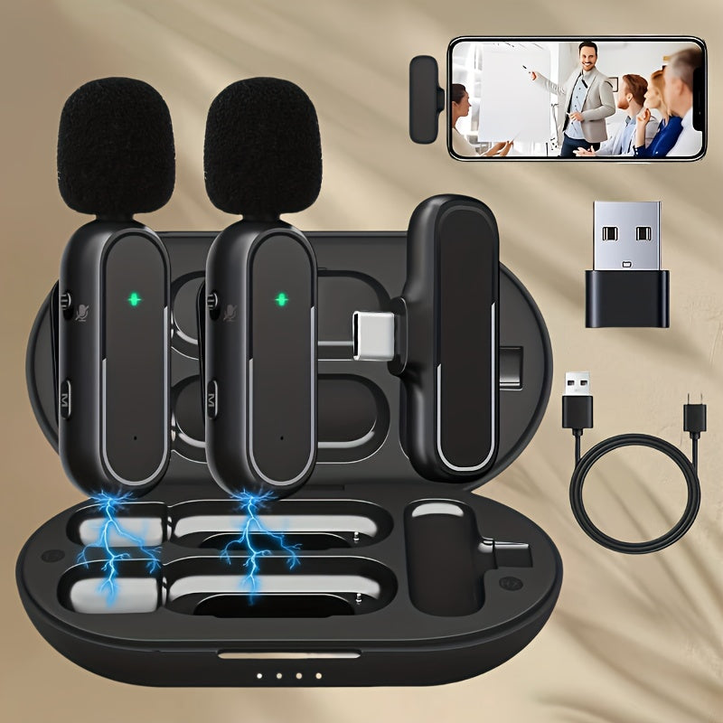 Kit 2 Microfones Sem Fios Profissionais com Estojo