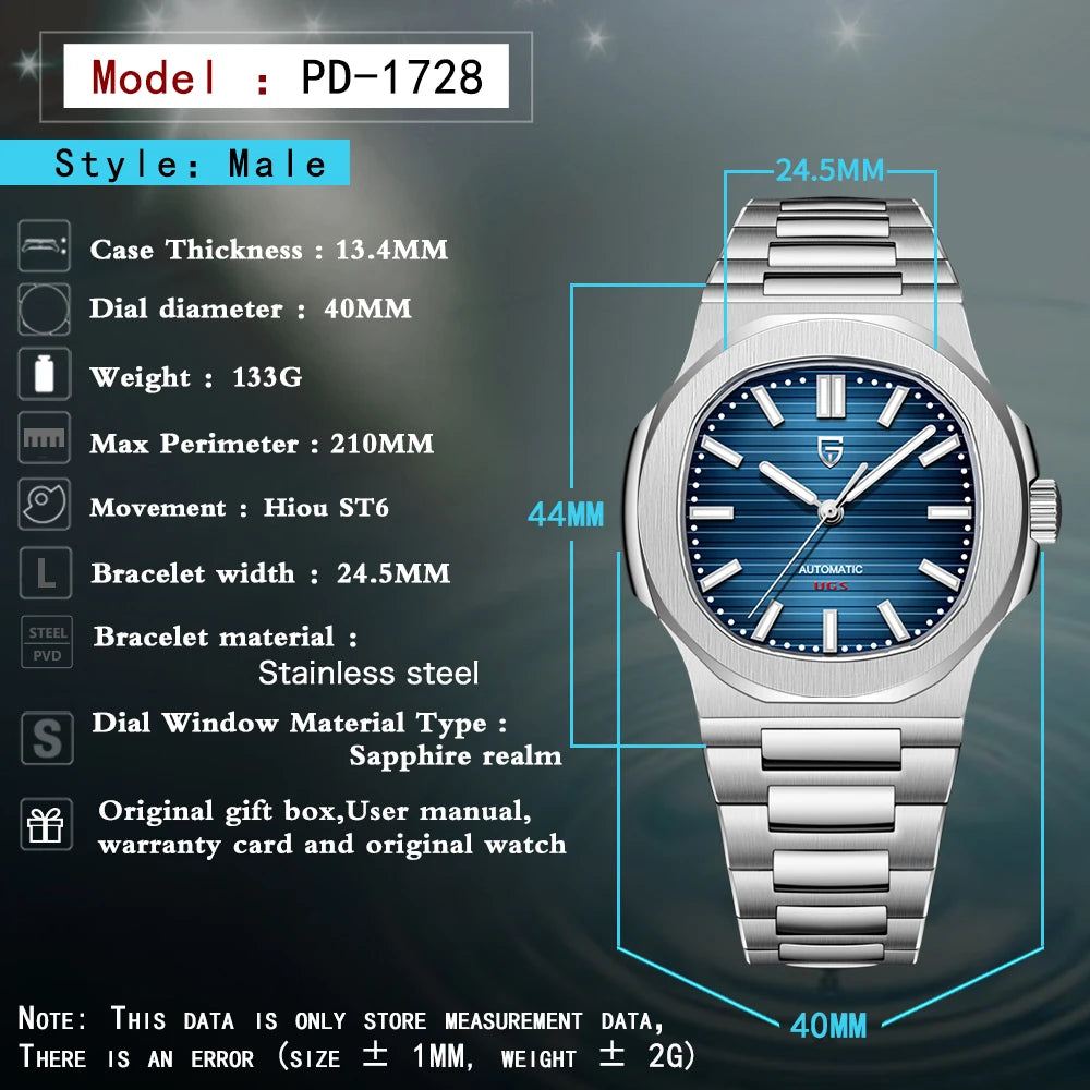 PAGANI DESIGN 2025 Men's Watches top brand Luxury Automatic Watch For Men Mechanical Wristwatch Stainless Waterproof Sapphire