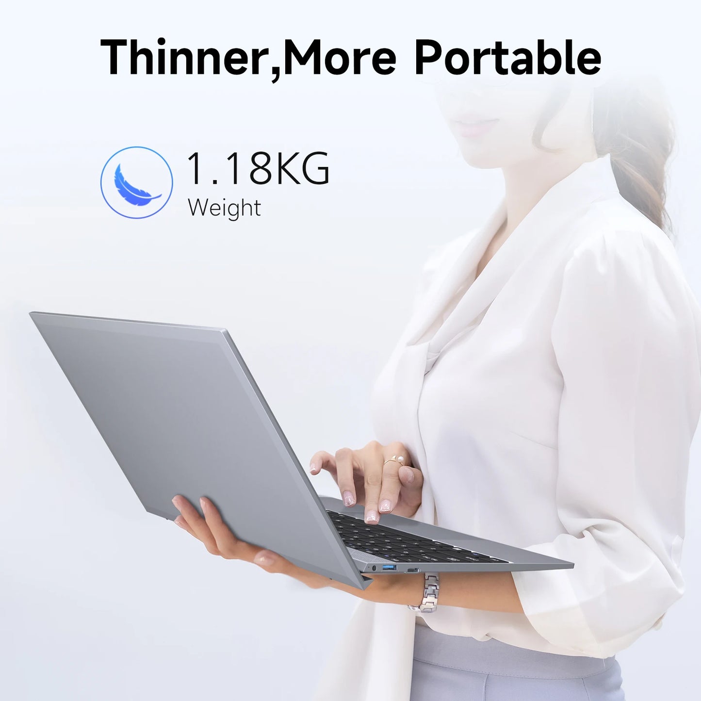 14" Laptop Computer 8GB RAM 512GB SSD Intel J3710 FHD IPS Wi-Fi 5 Windows 11 Laptop Business
