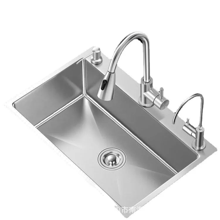 Modern 304 Stainless Steel Single Bowl Sink Anti-Rust Undermount Design for Kitchen & Restaurant