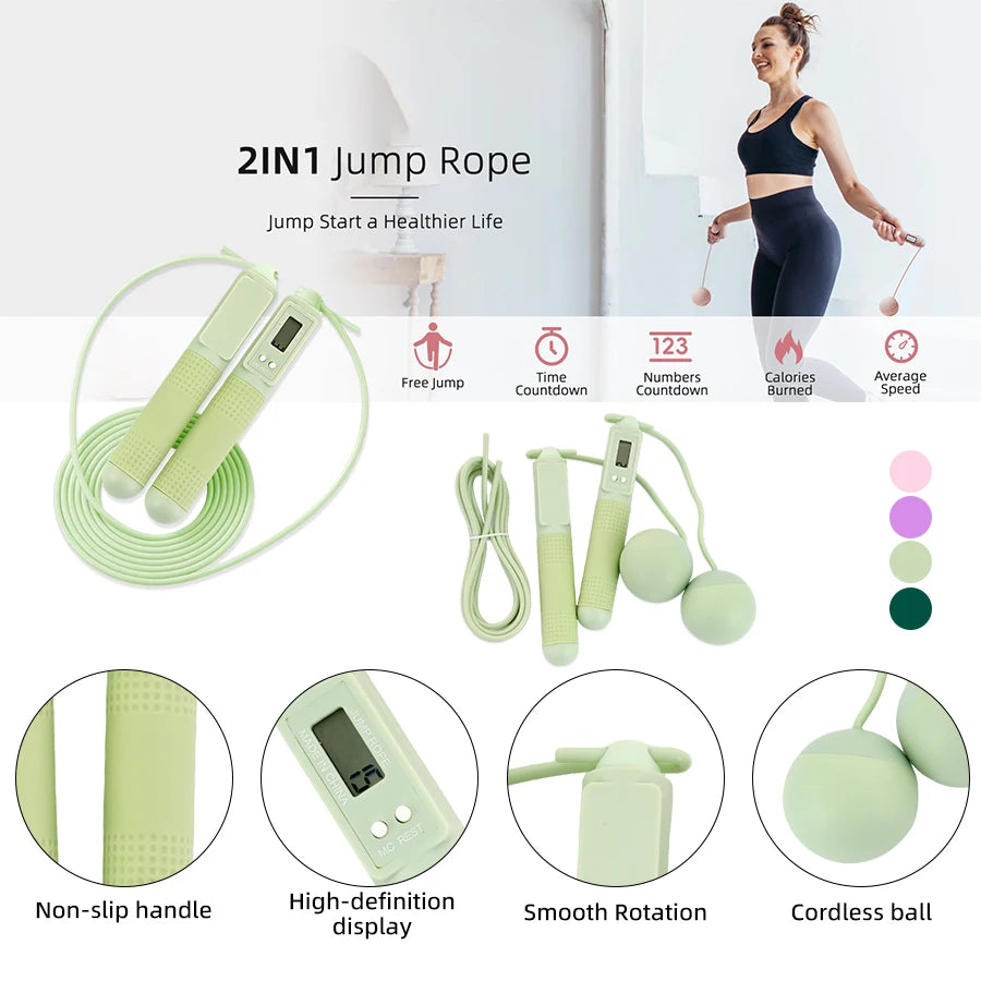 Professional Adjustable Speed Jump Rope for Fitness for CrossFit Cardio Weight Loss Training Digital Cordless Smart Beginners