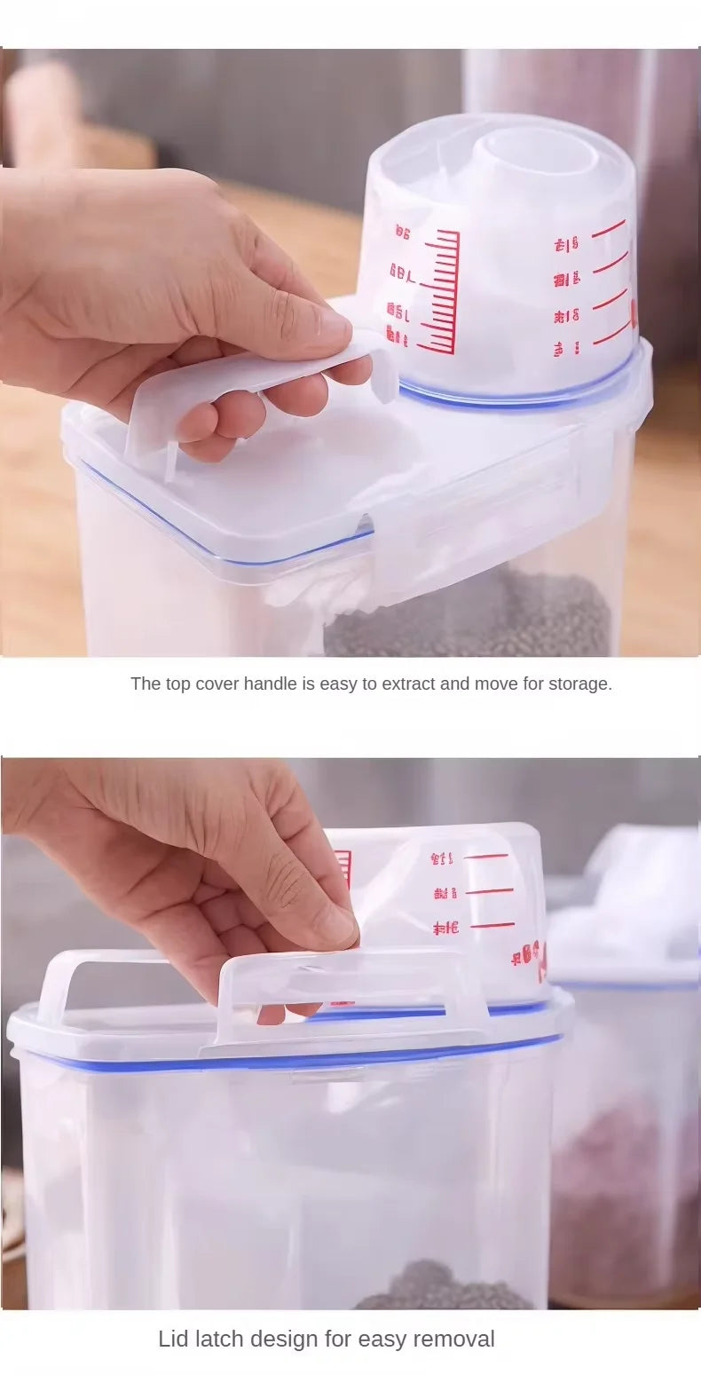 Transparent PP Food Storage Container Moisture-Proof Kitchen Organizer Dispenser Seal Cereal Preservation Storage Box