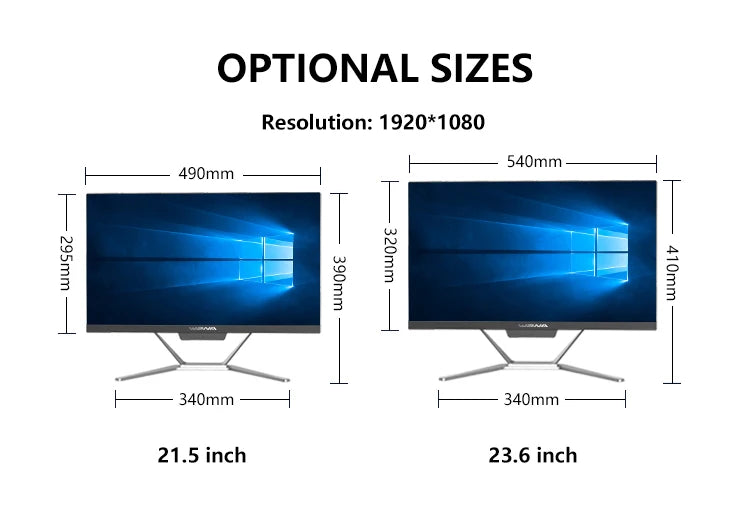 23.6 " Aio Laptops Core I7 Business Gamer Desktop Monoblock Computer Gaming Barebone All-in-one+pc