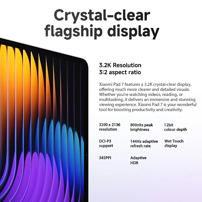 Globel Version Xiaomi Pad 7 Snapdragon 7+ Gen 3 144Hz 11.2'' Screen Quad Speakers Tablet 8850mAh Battery 45W turbo charging
