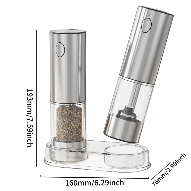 Automatic Rechargeable Electric Rose Salt Pepper Grinder Wireless Factory-Designed for Home Kitchen Use Small Household Mill