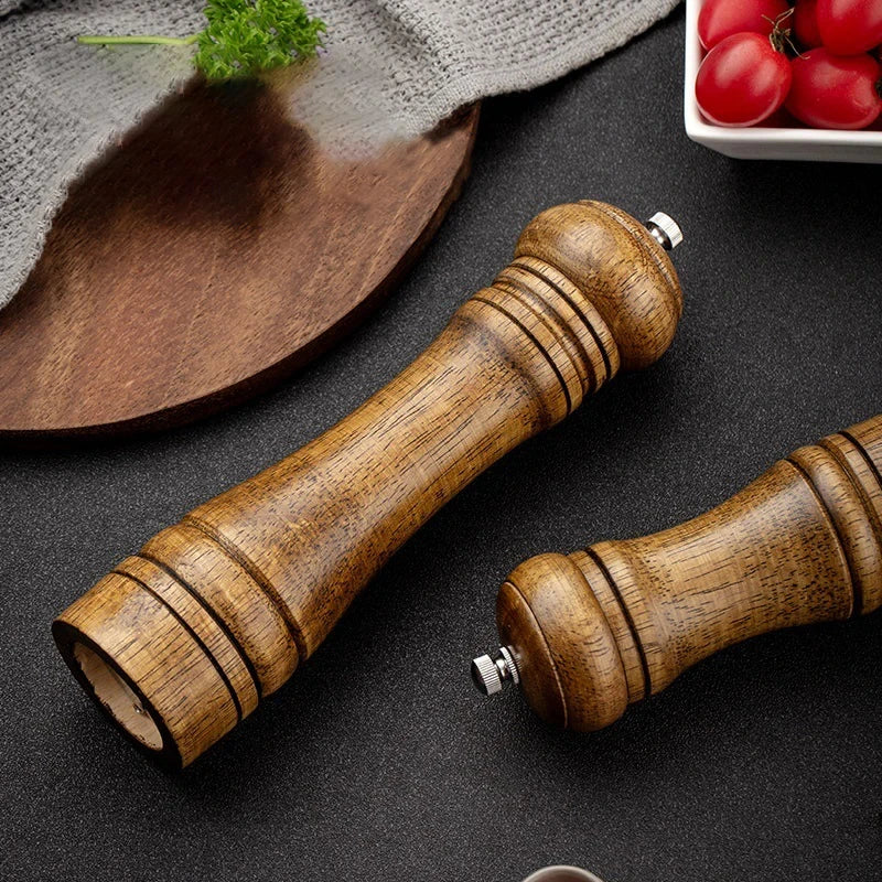 Wooden Grinder Freshly Ground Black Pepper Grains Grinding Bottle Sea Salt Pepper Peppercorns Pepper Household Seasoning Bottle