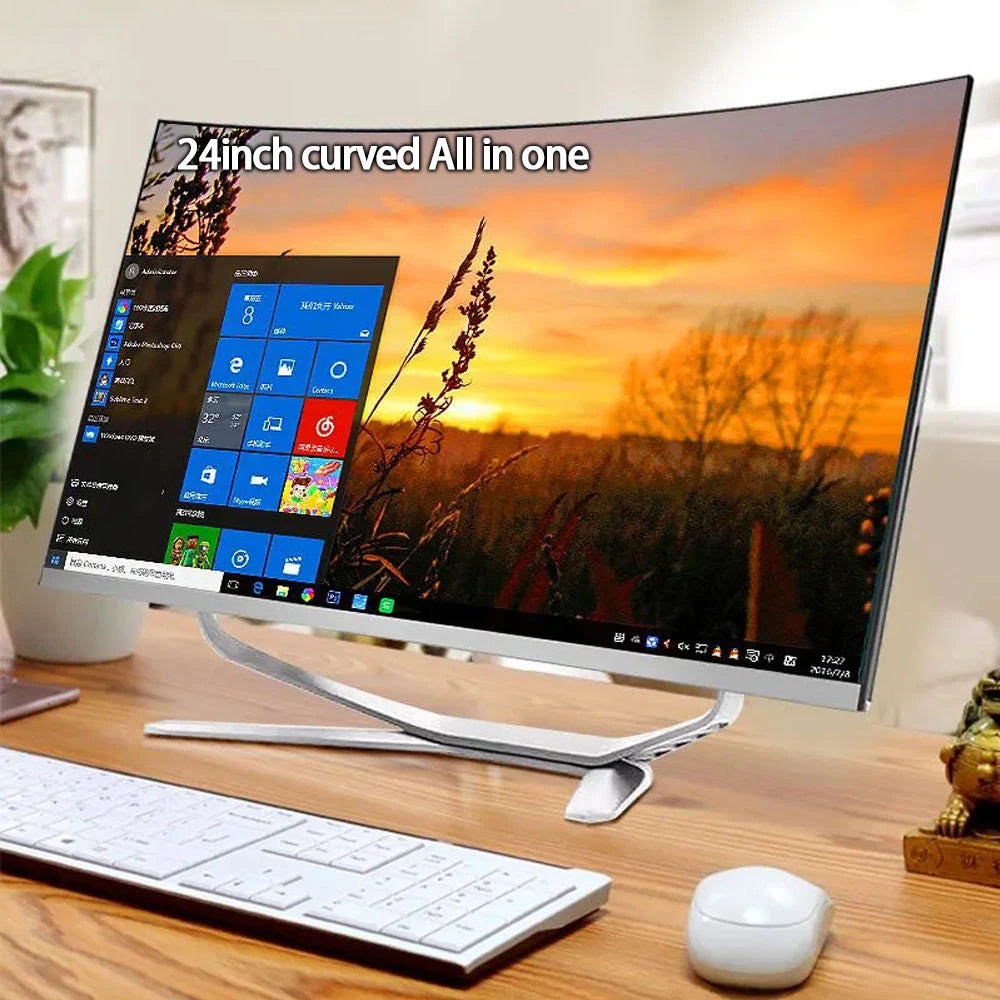 24 Inch All-In-One SSD Desktop Computer LCD Display for Office Work Business Gaming