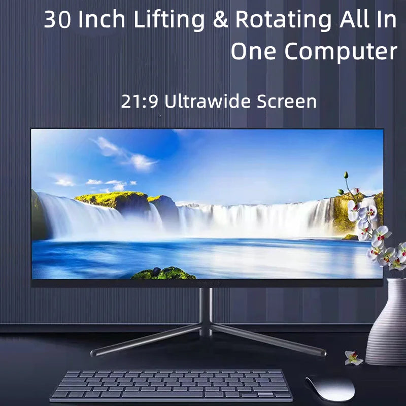 Ultrawide 21:9 AIO PC 30 Inch 2k Led 144hz 165hz Desktop Computer 6-12th Core I7 I5 I3 All-in-one All in One Game PC N5095 PC