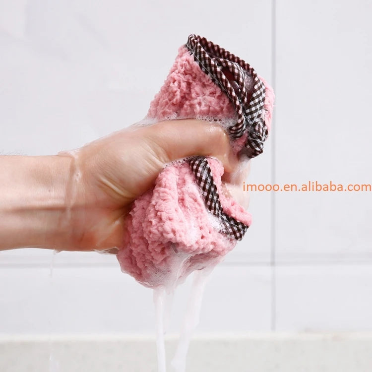 Factory Price Cleaning Cloth 24x24cm Hand Towel Pineapple Pattern Cleaning Towel Lint-Free Absorbent Cloth Dishcloth