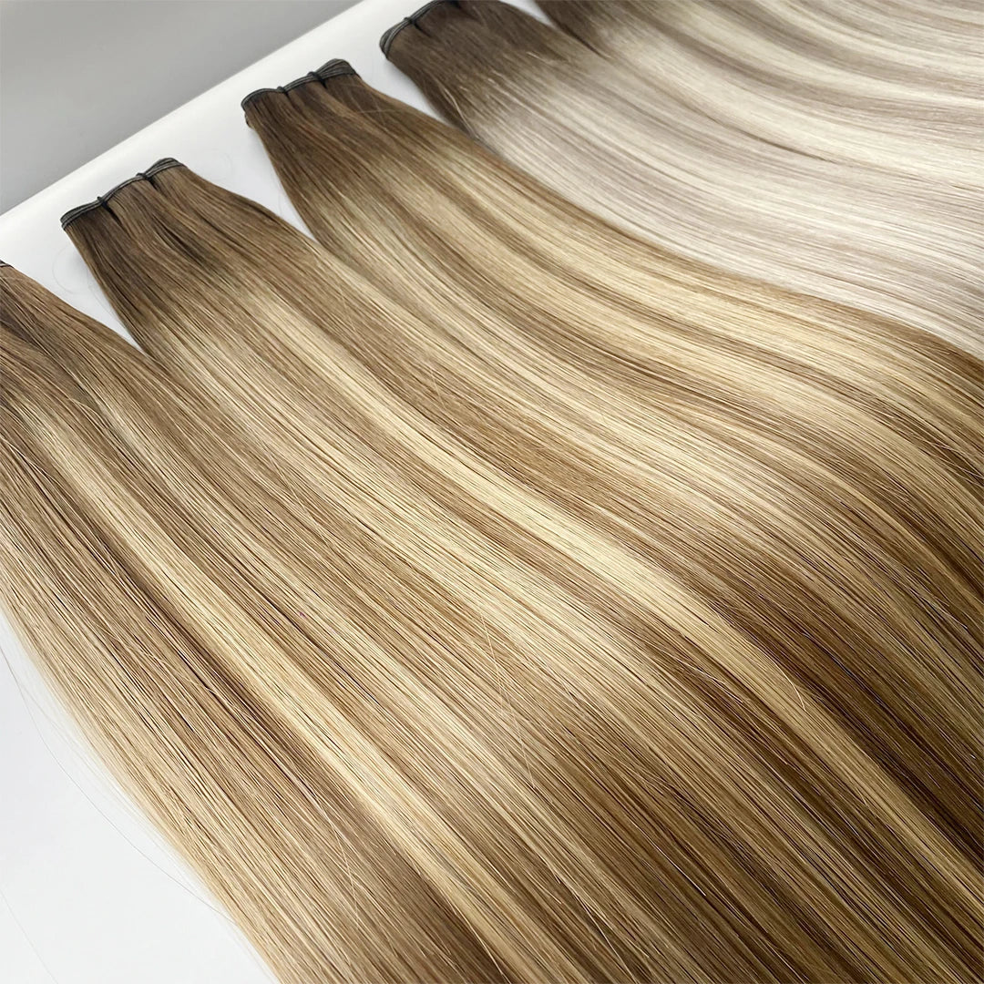 Ready to Ship Genius Weft 11.5inch Weft 25g Each Piece Beautiful Color Hair Invisible Thin Weft Can Be Cut