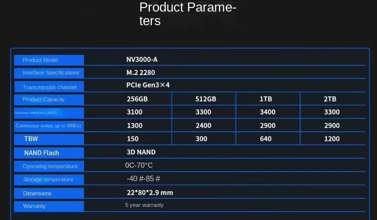 Original Netac NV3000 SSD 250GB 500GB Solid State Drive 1TB 2TB Hard Drive M.2 2280 NVMe PCIe Gen3x4 Hard Disk for PC Laptop
