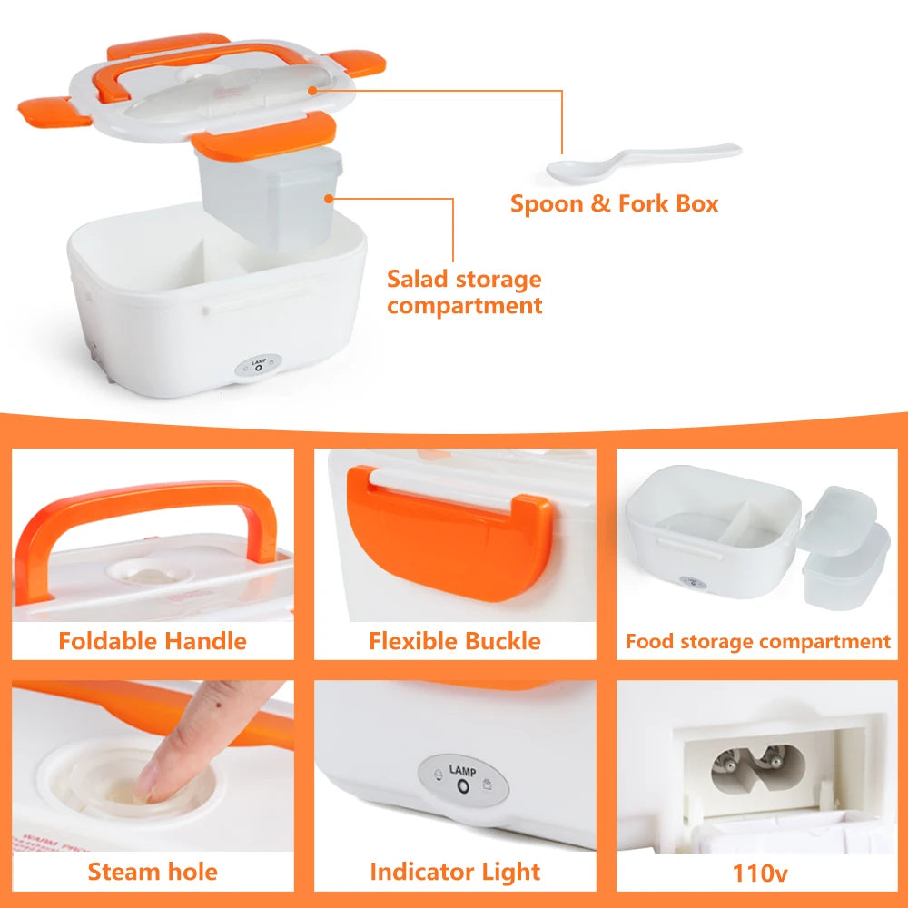 B10-0850 USA Warehouse Amz Hot Selling 2023 110V/220V 1.05L Portable Electric Food Container Storage Lunch Box