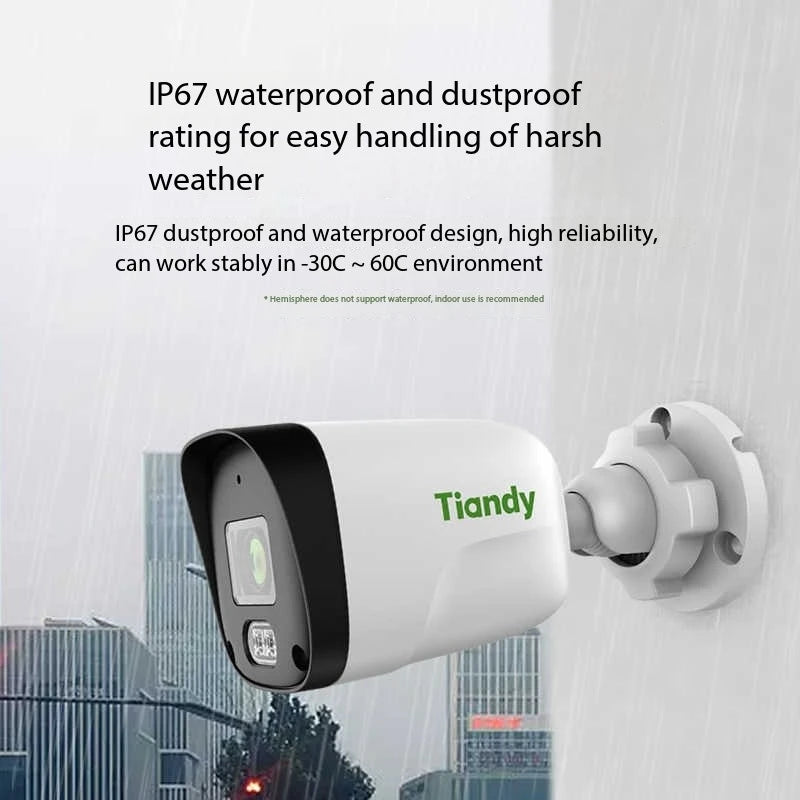 Tiandy POE AK 2MP Fixed Turret Camera IR Night 1920x1080 TD-C23EN 4mm/6mm for HIKVISION Support for ONVIF DC12V Outdoor