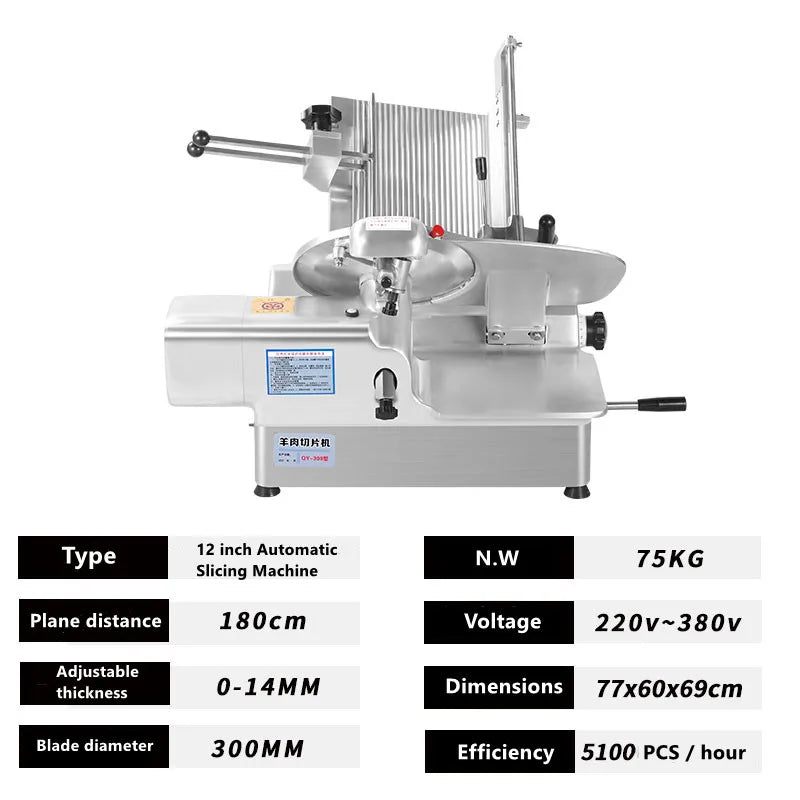 Fully Automatic Thin Slice Cutter for Frozen Beef and Chicken Breast Meat Slicer for Hot Pot Meat Rolls and Sushi Easy to Use