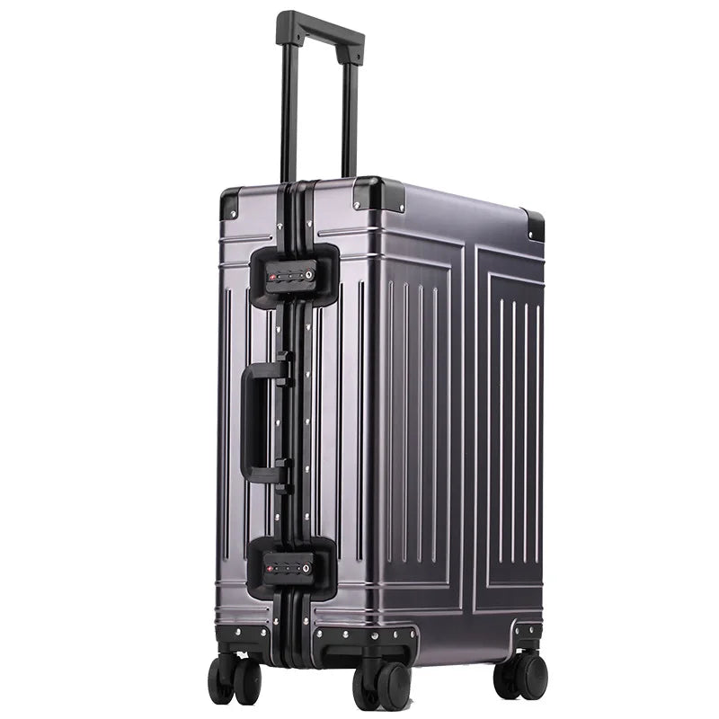 20 24 26 29 Inch All Aluminum Carry on Luggage Hard Shell Suitcase Zipperless Spinner Wheels Luggage With 4 Anti-crash Corners