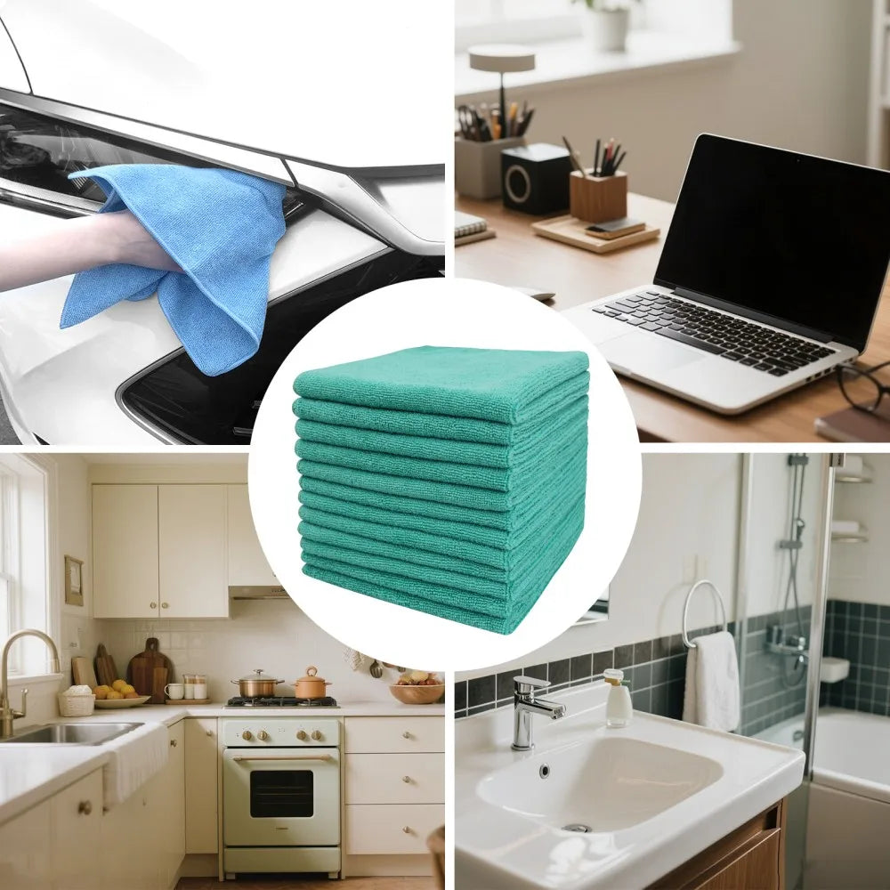16in*16in Wholesale Microfiber Cleaning Cloth, Ultra-Thick Cleaning Rags, Lint Free & Streak Free Cleaning Towels