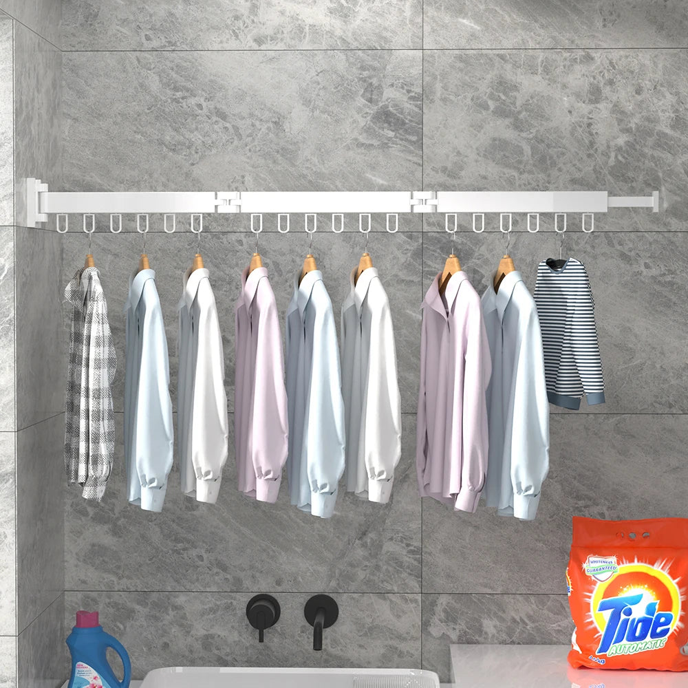 Laundry Retractable Drying Rack Folding Wall Mounted Clothes Hanger Rack