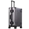 20 24 26 29 Inch All Aluminum Carry on Luggage Hard Shell Suitcase Zipperless Spinner Wheels Luggage With 4 Anti-crash Corners