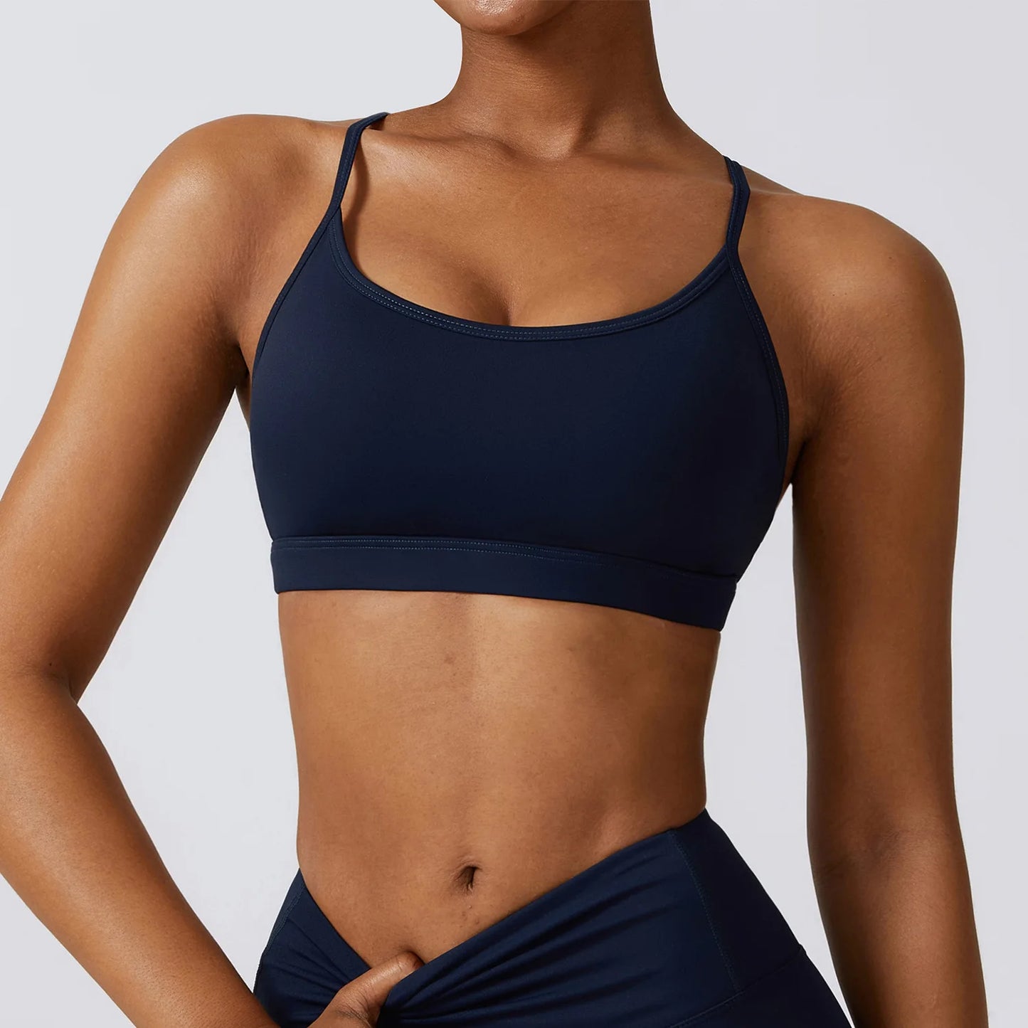 Conjunto de 3 Peças Fitness Feminino – Top Curto