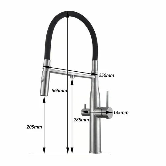 Modern Kitchen Filter Crane Pulls Out Spray 360 Rotating Water Filter Faucet Hot and Cold Three-way Sink Mixer Kitchen Faucet