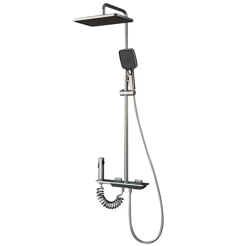 Luxury Bathroom Shower Set High Quality Brass Body Gun Grey Shower Mixer System Digital Piano Bathroom Shower Set