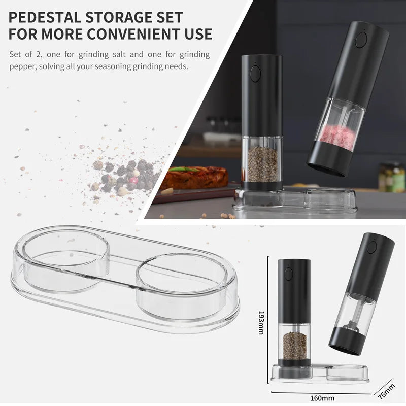 Automatic Rechargeable Electric Rose Salt Pepper Grinder Wireless Factory-Designed for Home Kitchen Use Small Household Mill