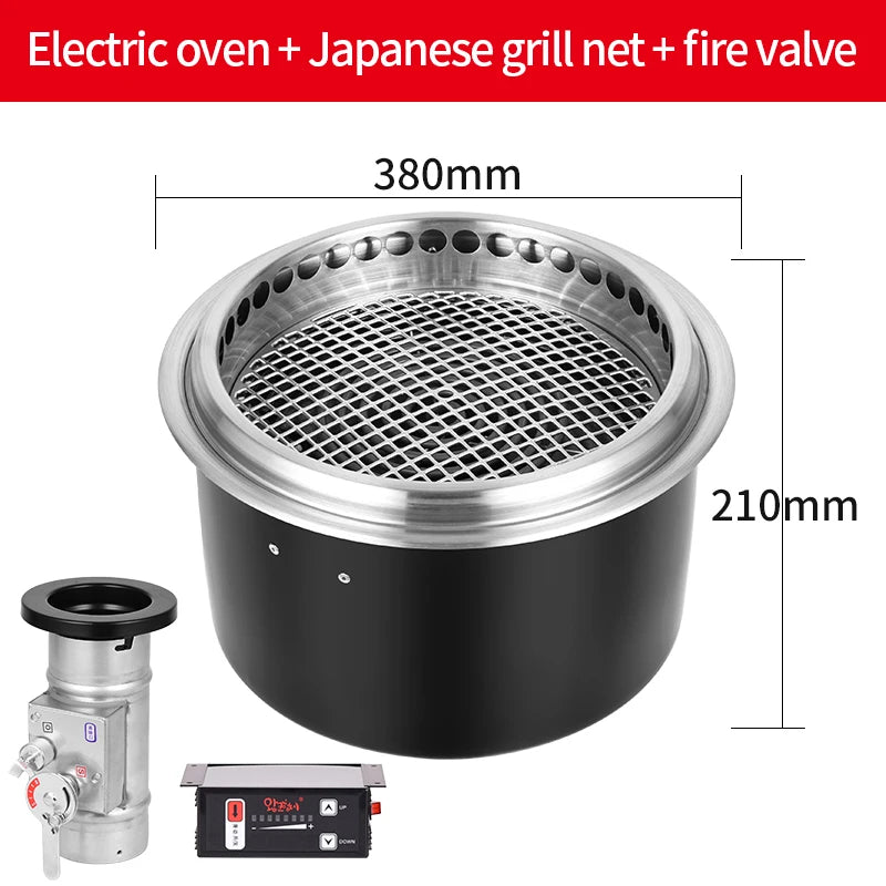 2400W Japanese Style Smokeless Electric BBQ Grill Commercial Stainless Steel Indoor Restaurant Barbecue Equipment