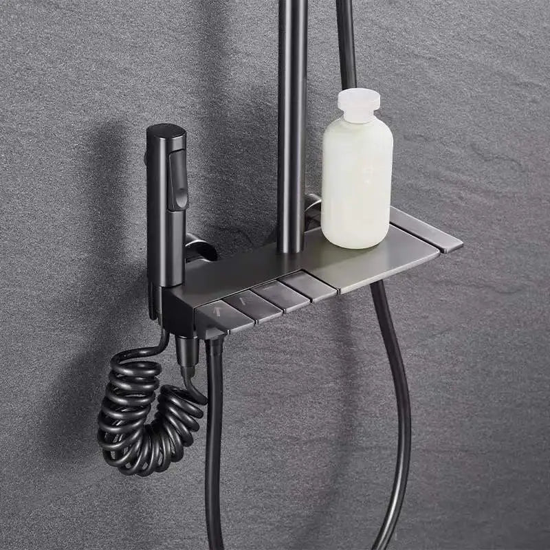 High Quality With 5 Years Warranty Brass Piano Shower Mixer Faucet Set Rainfall Bathroom Shower System Hand Shower