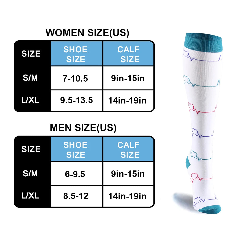 Wholesale 20-30mmhg Running Sport Socks Men Women Athletic Fun Stocking Knee High Nurse Compression Socks
