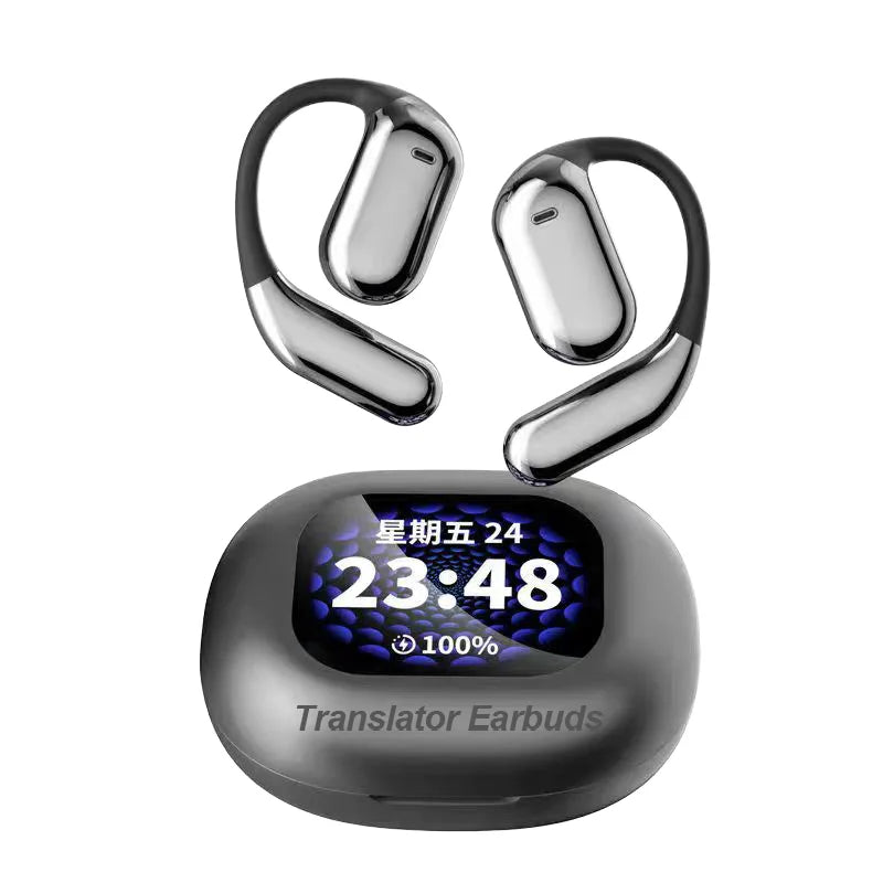 New LCD Ows AI Earphone Online Instant Voice Translation Headphone AI translator earbuds real time 144 language earphone