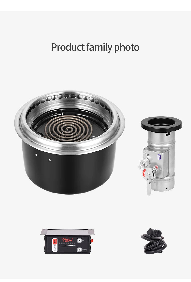2400W Japanese Style Smokeless Electric BBQ Grill Commercial Stainless Steel Indoor Restaurant Barbecue Equipment