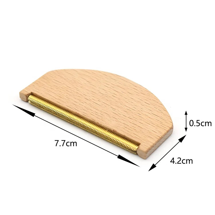 Custom Logo Wooden Cashmere Comb Portable Wool Pilling Sweater Comb Lint Roller Hair Remover Brush With Eco Friendly