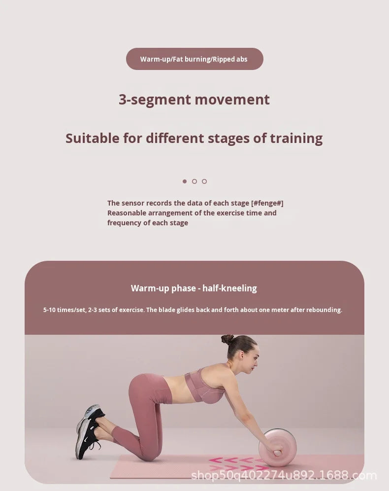 Automatic Intelligent Abdominal Muscle Roller Machine Home Fitness Exercise Equipment Rebound Abdominal Wheel for Male Plastic