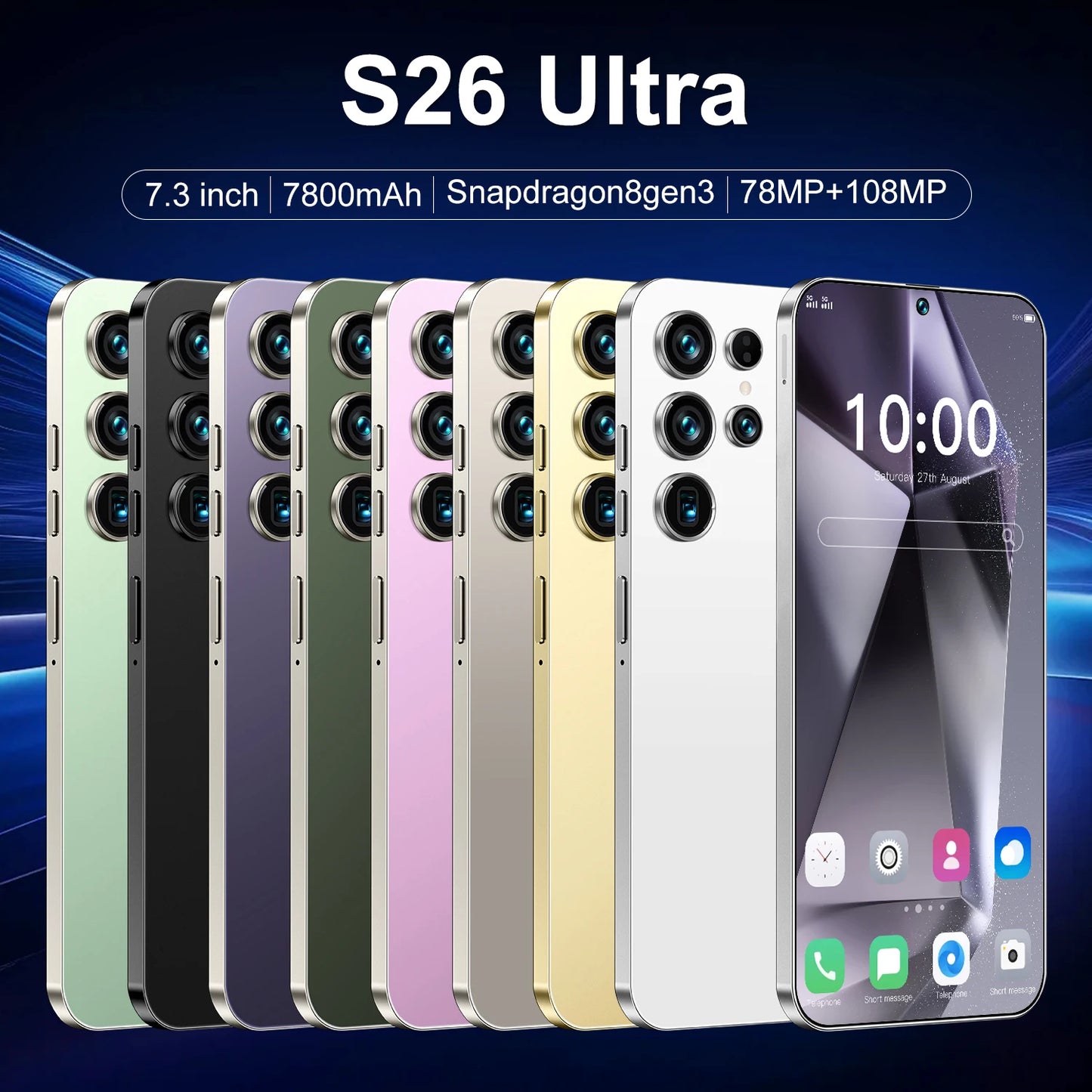 2025 New Original Phones S26 ultra Smartphones 22GB+2TB 5G Dual SIM Cellphone Mobile Phone Face Unlock Android 14 5G Phone
