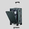2024 New Design Front Open Carry on  Luggage Lightweight Hard Side Suitcase Travel Luggage With USB Charger and Cup Holder