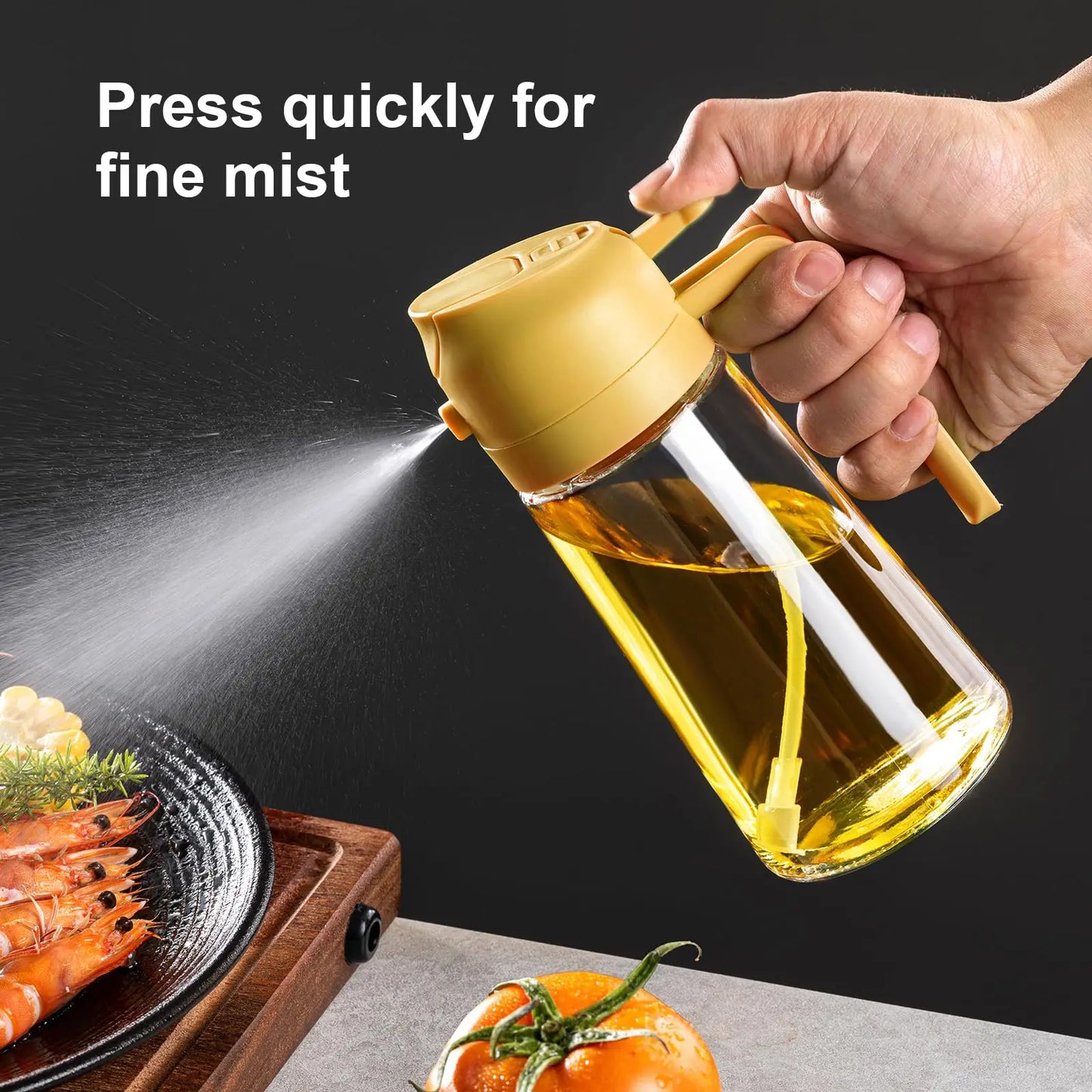 Mothers Day Gift Cooking Kitchen Salad Barbecue 16oz 2 in 1 Oil Sprayer Bottle Olive Oil Dispenser Bottle